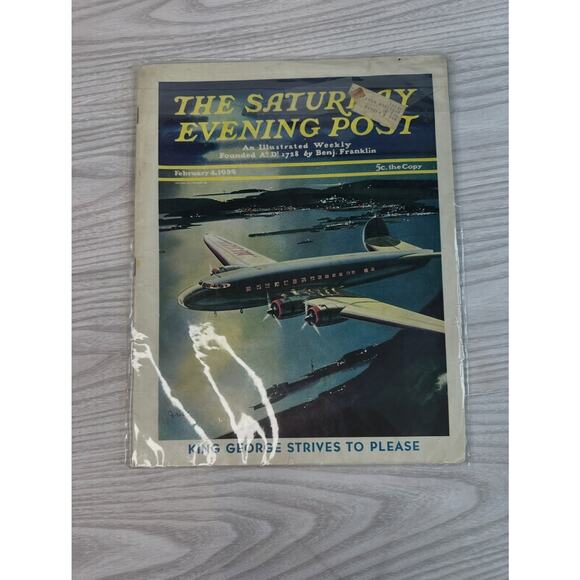 VTG The Saturday Evening Post Magazine 1939 Feb 4 Kotula Aviation King George VI - Picture 1 of 6